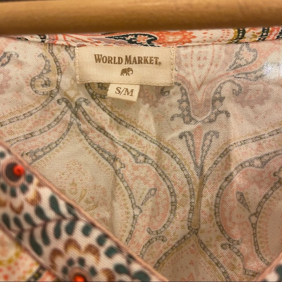 Women’s World Market Bohemian Maxi Dress Empire Waist and Bell Sleeves - Picture 5 of 5